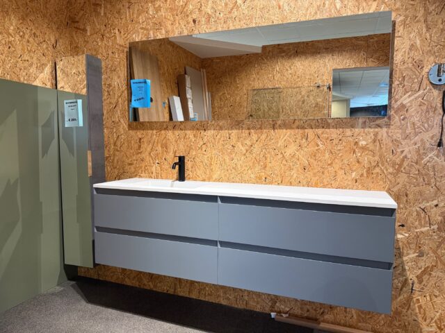 Showmodel Wastafelmeubelset 180cm Mat Grijs